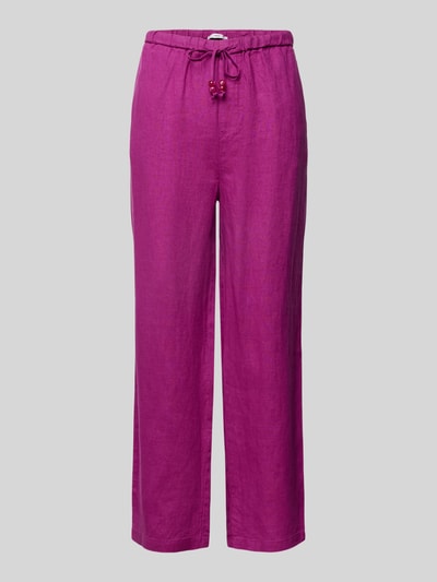 Mango Leinenhose aus reinem Leinen Pink 2