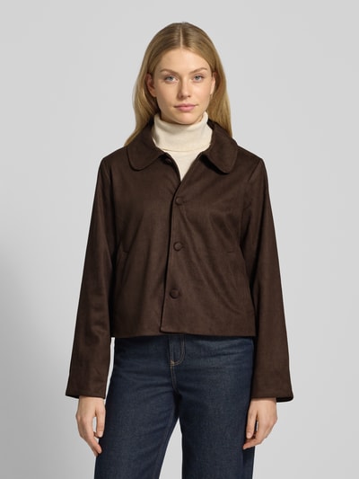 Neo Noir Regular Fit Blazer in Leder-Optik Modell 'Nilo' Dunkelbraun 4