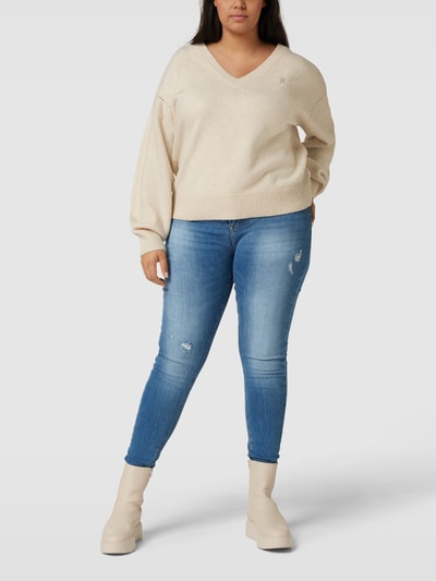 ONLY CARMAKOMA PLUS SIZE Skinny Fit Jeggings im Destroyed-Look Modell 'CARHUBA' Hellblau 1