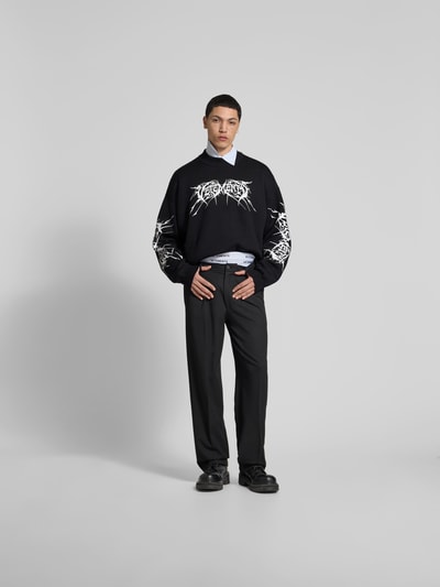 VETEMENTS Oversized Wollpullover in Strick-Optik Black 1