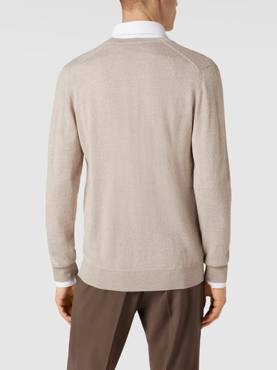 Christian Berg Men Strickjacke im Slim Fit Sand meliert 5