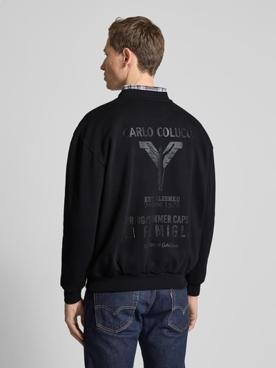 CARLO COLUCCI Sweatshirt mit Label-Print und -Badge Black 5