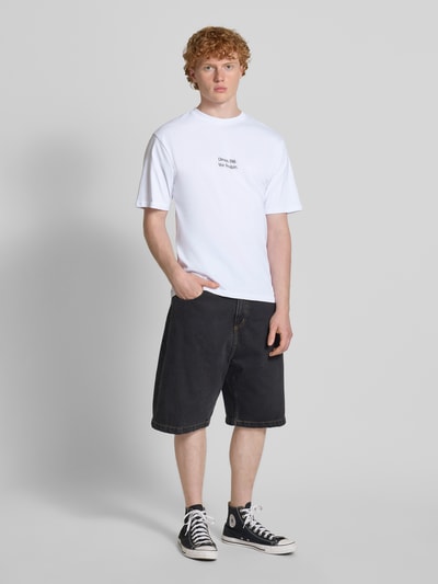 REVIEW T-Shirt mit Statement-Print Weiss 1