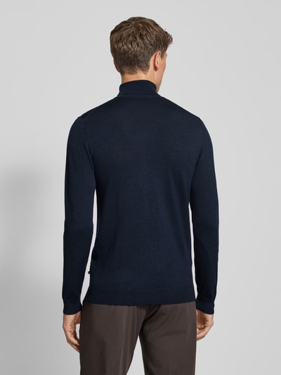 Matinique Rollkragenpullover aus Wolle mit Label-Detail Modell 'parcusman' Marine 5