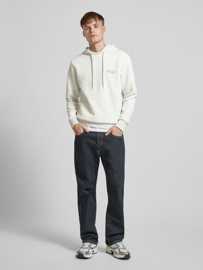 Jack & Jones Bluza z kapturem i nadrukiem z logo model ‘FERRIS’ Złamany biały melanż 1