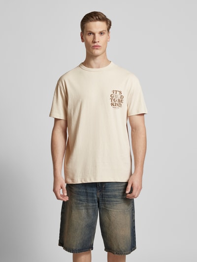 Tommy Jeans Regular fit T-shirt met labelprint, model 'NOVELTY GRAPHIC' Beige - 4