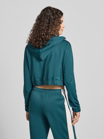 New Balance Cropped Sweatjacke mit Label-Stitching Dunkelgruen 5