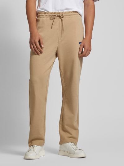 Hugo Blue Oversized sweatpants met labelpatch, model 'Nanetti' Beige - 4