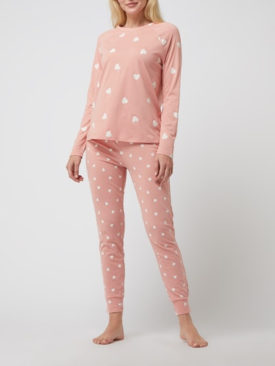 Jake*s Casual Pyjama-Hose mit Allover-Muster  Rose 1