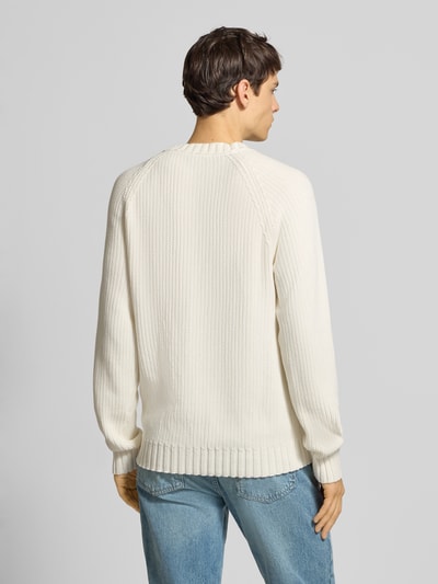 Hugo Blue Regular Fit Strickpullover aus reiner Baumwolle Modell 'SONNEE' Offwhite 5