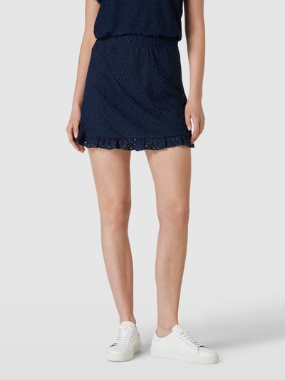 Vero Moda Minirock mit Lochstickerei Modell 'TASSA' Marineblau 4