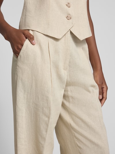 mbyM Stoffen broek met achterzak, model 'Cristiana' Beige - 3