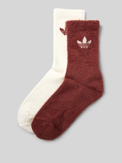adidas Originals Sokken met logostitching in een set van 2 paar, model 'Fluffy' Middenbruin - 1