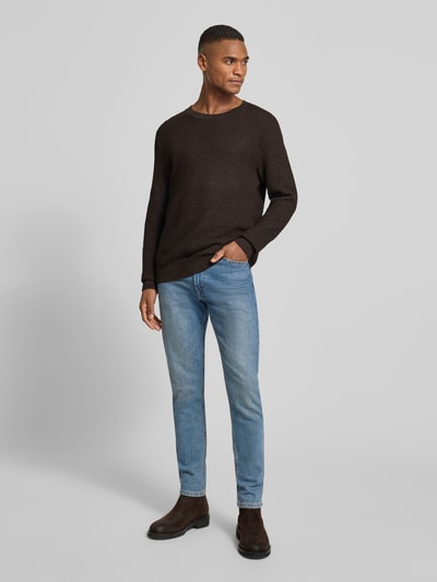 Jack & Jones Premium Strickpullover mit Strukturmuster Modell 'BARKLEY' Schoko 1