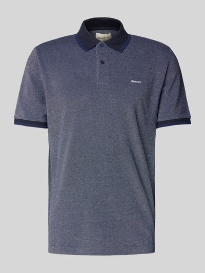 Gant Koszulka polo o kroju regular fit z wyhaftowanym logo model ‘OXFORD’ Ciemnoniebieski 2