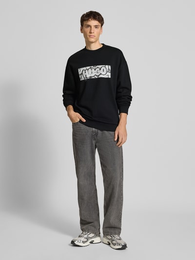 Hugo Blue Regular Fit Sweatshirt aus reiner Baumwolle Modell 'NEWIREX' Black 1