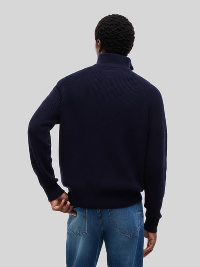 Tommy Hilfiger Regular Fit Troyer mit Woll-Baumwoll-Anteil Marine 5