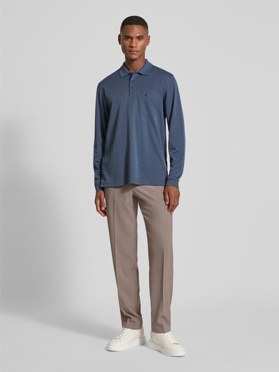 RAGMAN Regular fit poloshirt met borstzak Jeansblauw - 1