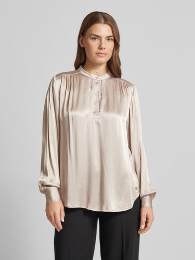 Fynch-Hatton Regular fit blouse van viscose met opstaande kraag Beige gemêleerd - 4