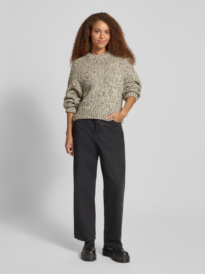 Marc O'Polo Denim Loose Fit Strickpullover aus Woll-Alpaka-Mix Gruen Melange 1