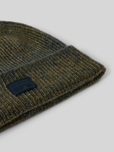 G-Star Raw Beanie mit Label-Patch und Woll-Anteil Modell 'Geffo' Oliv 2