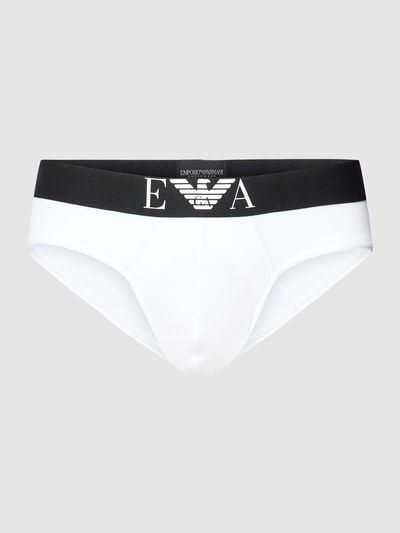 Emporio Armani Slip met labelprint, model 'SHINY BIG LOGO' Wit - 2