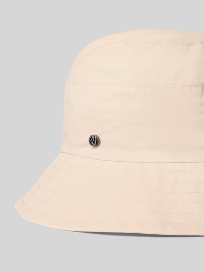 Produktfoto, Bucket Hat mit Label-Detail von Loevenich aus reiner Baumwolle, unifarbenes Design in Beige, schmale Krempe, glatte Textur