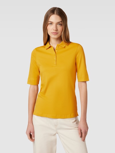 Christian Berg Woman Poloshirt met korte knoopsluiting Mosterdgeel - 4