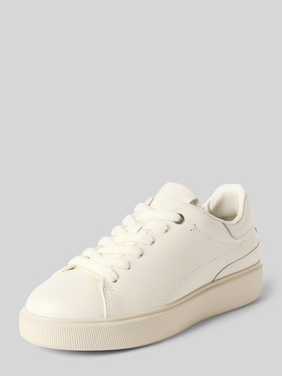 Productfoto, witte sneakers van glad rundleer, ronde vormen, mat oppervlak, Marc O'Polo Sneaker uit echt rundleer model 'Cora 13' voor dames