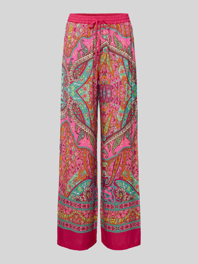 Emily Van den Bergh Spodnie materiałowe o luźnym kroju ze wzorem paisley Mocnoróżowy 2