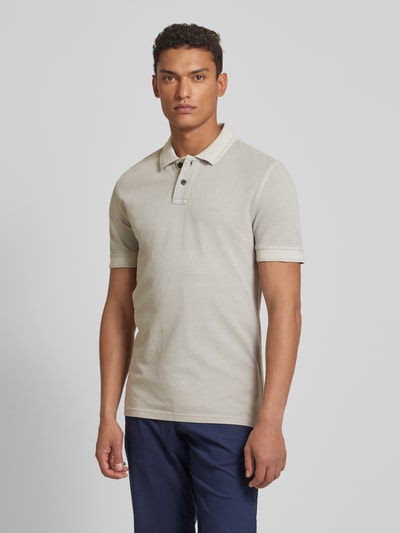 BOSS Orange Slim Fit Poloshirt mit Label-Detail Modell 'Prime' Mittelgrau 4