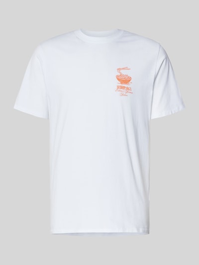 Edwin T-Shirt mit Label-Print Modell 'RAMEN PALACE' Weiss 2