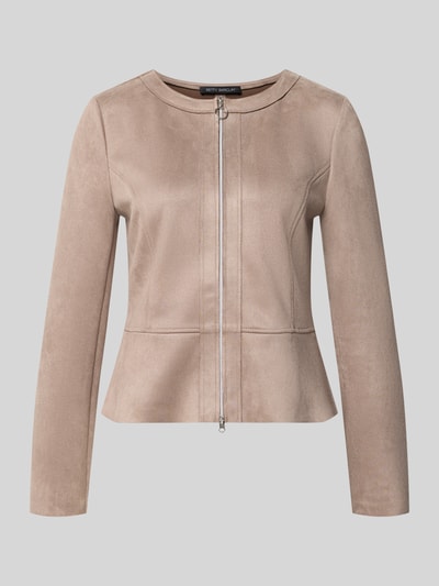 Betty Barclay Regular Fit Kurzblazer in Lederoptik Modell 'NOS JULI' Taupe 1