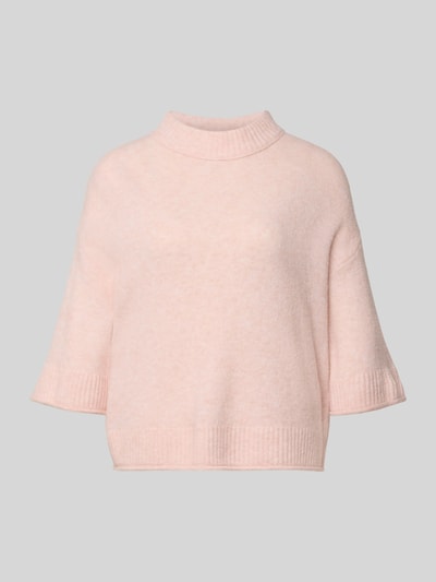 Produktfoto, Strickshirt mit überschnittenen Schultern Modell 'Pafinna' von OPUS in zartem Rosaton, gerader Schnitt, gerippte Abschlüsse, strukturierte Material-Oberfläche