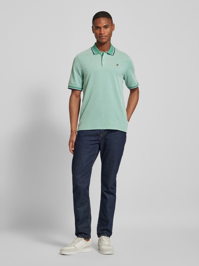 Jack & Jones Premium Regular fit poloshirt met logostitching, model 'BLUWIN' Donkergroen - 1