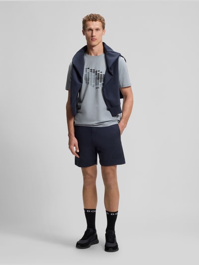 BOSS Green Relaxed Fit T-Shirt aus Baumwoll-Mix Modell 'TS_NETWORK FLAG' Rauchblau 1