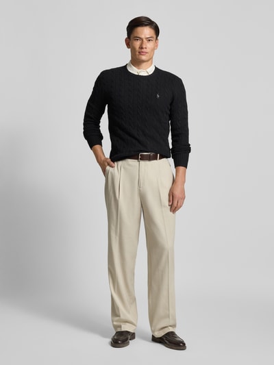 Polo Ralph Lauren Regular fit gebreide pullover van een mix van wol en kasjmier Antraciet - 1