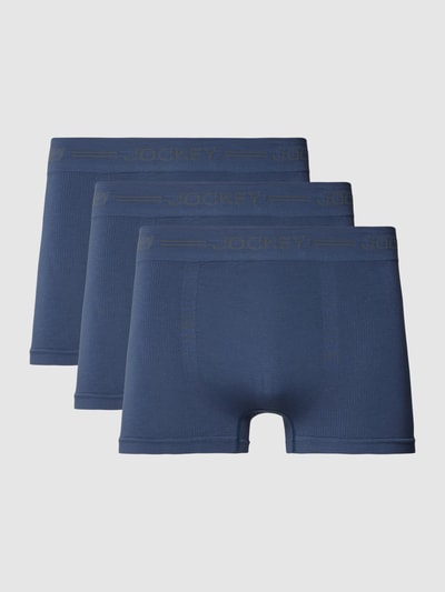 Jockey Boxershort met label in band in een set van 3 stuks, model 'EVERYDAY SEAMLESS' Marineblauw - 1