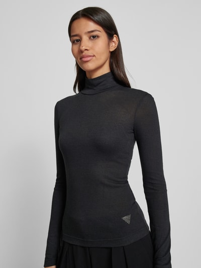 Guess Shirt met lange mouwen en turtleneck, model 'ANITA' Zwart - 3