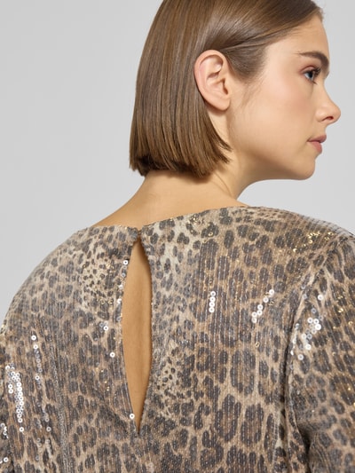 Noisy May Sukienka mini z cekinowym obszyciem model ‘JESSY’ Jasnobrązowy melanż 3