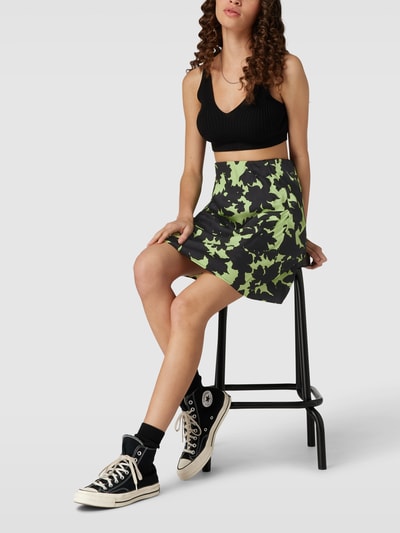 CATWALK JUNKIE Minirok met all-over motief, model 'ACID FLOWER' Neongroen - 1