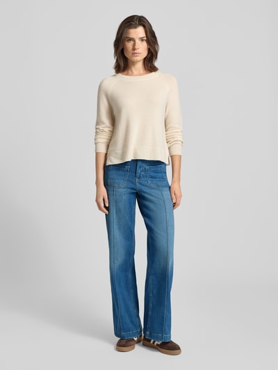 OPUS PANTS Jeans mit weitem Bein und Längsnähten Modell 'Melly Groove' Blau 1