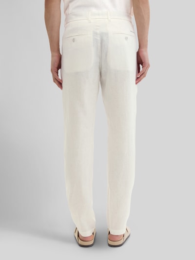 Marc O'Polo Linnen broek model 'OSBY JOGGER PLEATS' Offwhite - 5