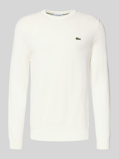 Lacoste Regular fit gebreide pullover van katoenmix  Offwhite - 2