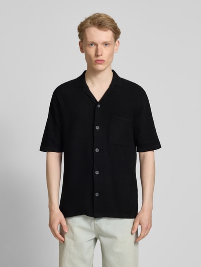 Only & Sons Regular fit vrijetijdsoverhemd met reverskraag, model 'TONY' Zwart - 4