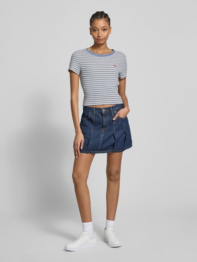 Levi's® T-shirt met labelprint Rookblauw - 1