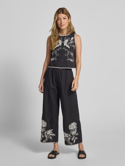 Jake*s Collection Regular Fit Blusentop mit Motiv-Stitching Black 1