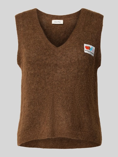American Vintage Pullunder mit gerippten Abschlüssen Modell 'NENYBAY' Mittelbraun 2