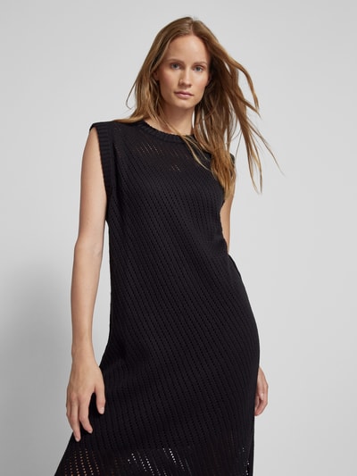 Vero Moda Strickkleid mit Lochmuster Modell 'MALTA' Black 3