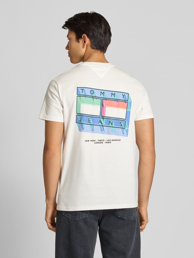 Tommy Jeans Regular Fit T-Shirt aus reiner Baumwolle Offwhite 4